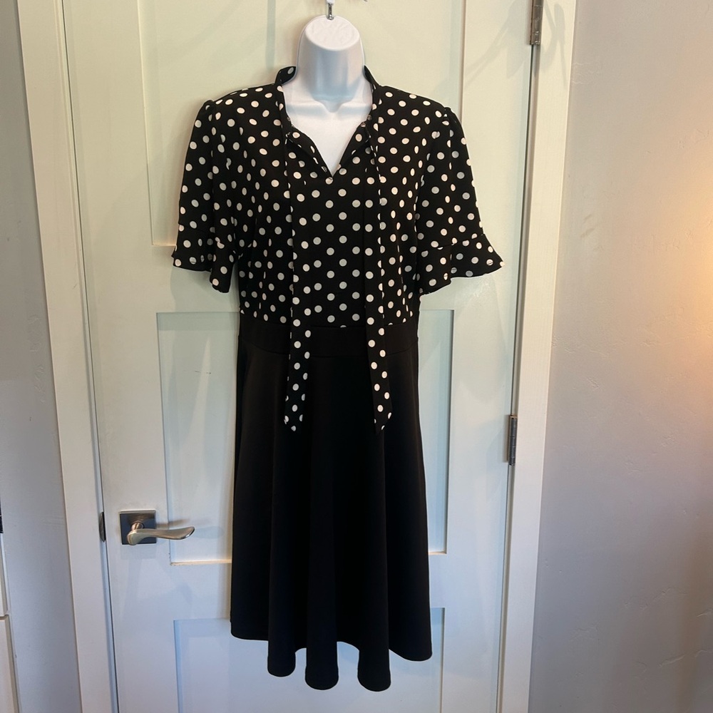 Adorable black and polka dot dress